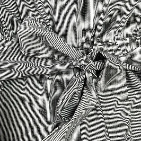 Anthropologie Current Air That’s A Wrap Striped Jumpsuit Ruched Tie Back Small - Picture 14 of 16